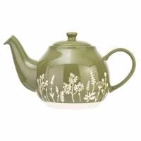 Siip Wax Resist Floral 6 Cup Teapot - Green