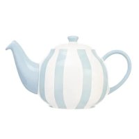 Siip Wide Vertical Stripe 6 Cup Teapot - Blue