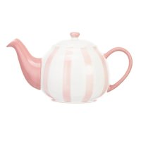 Siip Wide Vertical Stripe 6 Cup Teapot - Pink