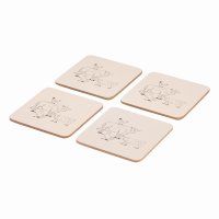 Woodbury Lane Set of 4 Cork Backed Coasters - Animals