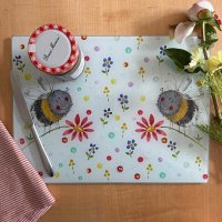 Alex Clark Glass Worktop Saver - Bees and Flowers