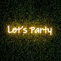42cm LED Low Voltage Neon Wall Sign - Lets Party