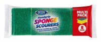 Dlux 8pk Handgrip Sponge Scourers