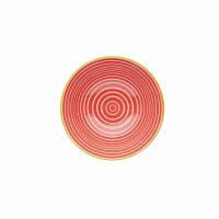 KitchenCraft Ceramic Bowl 16cm - Red Swirl and Black Spots