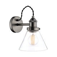 Laura Ashley Isaac Industrial Nickel 1 Light Wall Light