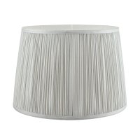 Laura Ashley Hemsley Pleated Silk Empire Drum Shade Silver 25cm/10 inch