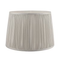 Laura Ashley Hemsley Pleated Silk Empire Drum Shade Silver 20cm/8 inch