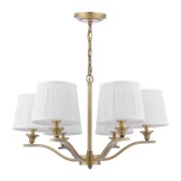 Laura Ashley Hemsley 6 Light Chandelier Matt Antique Brass with Shade