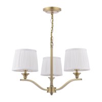 Laura Ashley Hemsley 3 Light Armed Pendant Matt Antique Brass with Shade