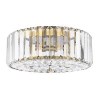 Laura Ashley Fernhurst 3 Light Flush Crystal and Antique Brass