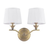 Laura Ashley Hemsley 2 Light Wall Light Matt Antique Brass with Shade
