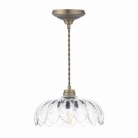 Laura Ashley Bexwell Pendant Matt Antique Brass and Glass
