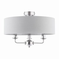 Laura Ashley Sorrento 3 Light Semi-Flush Polished Nickel with Silver Shade