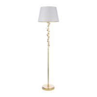 Laura Ashley Halton Floor Lamp Distressed Gold Leaf with Shade