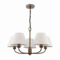 Laura Ashley Denston 5 Light Pendant Antique Bronze with Shade