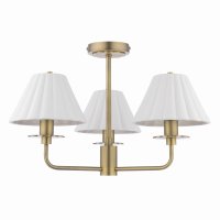 Laura Ashley Mixbury 3 Light Semi-Flush Matt Antique Brass and White Ceramic