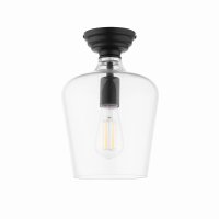 Laura Ashley Ockley Semi-Flush Matt Black and Glass