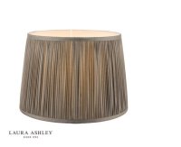 Laura Ashley Hemsley Pleated Silk Empire Drum Shade Grey 25cm/10 inch