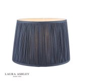 Laura Ashley Hemsley Pleated Silk Empire Drum Shade Midnight Blue 30cm/12 inch