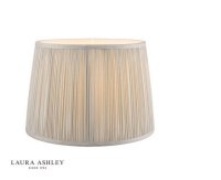 Laura Ashley Hemsley Pleated Silk Empire Drum Shade Silver 30cm/12 inch