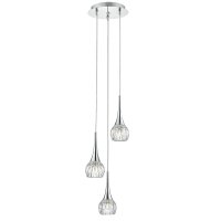 Dar Lyall 3 Light Pendant Polished Chrome