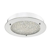 Dar Peta LED Flush Polished Chrome & Crystal Beads IP44