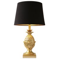 Dar Pineapple Table Lamp with Shade Gold