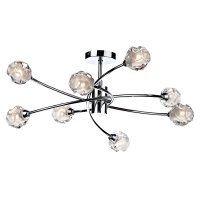 Dar Seattle 8 Light Semi Flush Polished Chrome