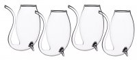 BarCraft Set of 4 Glass Port Sippers