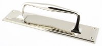 Polished Nickel 300mm Art Deco Pull Handle on Backplate