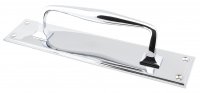 Polished Chrome 300mm Art Deco Pull Handle on Backplate