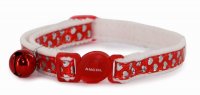 Ancol Reflective Hearts Red Safety Cat Collar