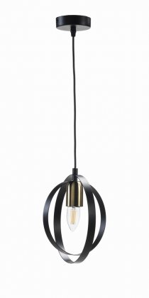 Oaks Lighting Orb Single Pendant Black