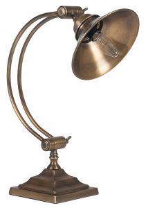 Pacific Lifestyle Kensington Antique Brass Metal Arched Arm Task Table Lamp