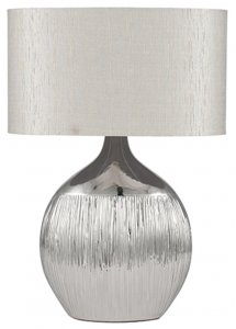 Pacific Lifestyle Gemini Silver Etched Ceramic Table Lamp
