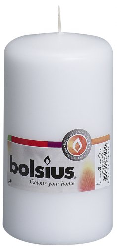 bolsius pillar candle 130 x 70mm - white