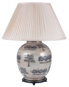Pacific Lifestyle Guinea Fowl Large Glass Table Lamp