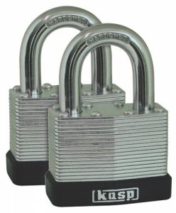 Kasp Laminated Steel Padlock 50mm Twin Pack