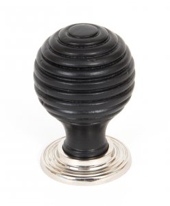 Ebony and PN Beehive Cabinet Knob 35mm