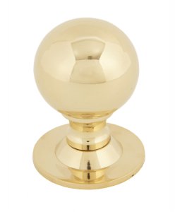 Polished Brass Ball Cabinet Knob 39mm