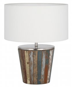 Pacific Lifestyle Kerala Distressed Blue Wood Table Lamp