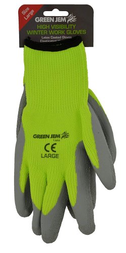 Green Jem High Visibility Winter Work Gloves - Large