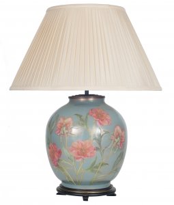 Pacific Lifestyle Coral Peony Large Glass Table Lamp Base