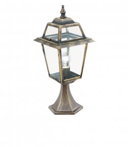 Searchlight New Orleans-1Lt Outdoor Post(Height 50Cm)Black Gold,Clear Glass