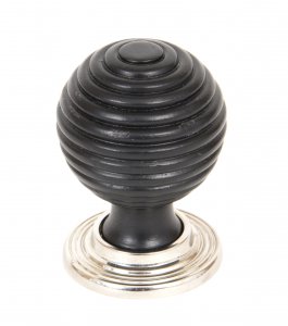 Ebony and PN Beehive Cabinet Knob 38mm