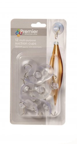 Premier Decorations Dual Purpose Suction Clip with Hook 12 x 35mm