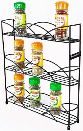 Buckingham 3 Tier Freestanding Spice Rack - Black