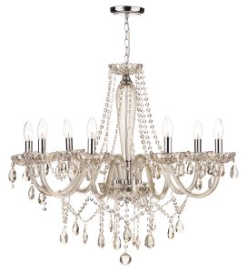 Dar Raphael 8 Light Chandelier Champagne Crystal