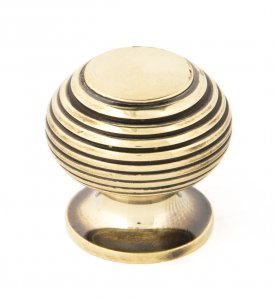 Aged Brass Beehive Cabinet Knob 30mm