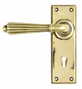 Aged Brass Hinton Lever Lock Set